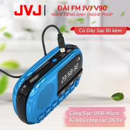 Thumbnail Loa Đài JVJ V90 Đài FM, Hỗ Trợ Thẻ Nhớ, Bluetooth, USB, Học Tiếng Anh, Nghe Pháp - Bảo Hành 12 Tháng 4