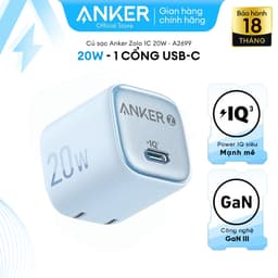 Thumbnail Củ sạc nhanh Anker Zolo GaN 20W 1 cổng USB-C, Power IQ 3.0 - A2699 Hỗ trợ sạc nhanh cho Iphone 8 trở lên 2
