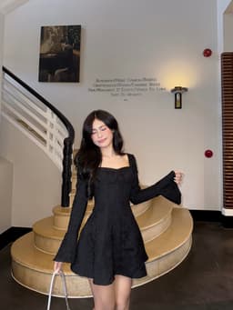 Thumbnail Đầm Nữ Cổ Vuông Đi Tiệc Tay Dài Ren Hoa Form Ngắn Mini Trẻ Trung - MERLIN DRESS - GOÛT DE JUN 2