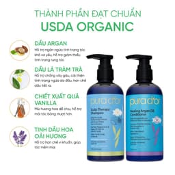 Thumbnail Combo Dầu Gội Dầu Xả Hữu Cơ Hỗ Trợ Giảm Gàu, Hỗ Trợ Kiềm Dầu Pura Dor Scalp Therapy & Healing Argan Oil 473ML 3
