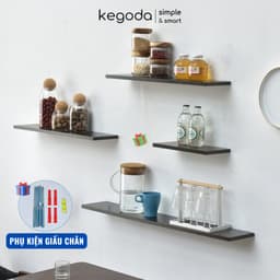 Thumbnail Kệ Gỗ Thanh Ngang Treo Tường Trang Trí Màu Đen Thương Hiệu KEGODA KT56 1