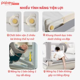 Thumbnail Thanh Chắn Giường PAKEY Premium SV1 Kèm Túi Đựng Đồ,  Khung Dày Dặn Có Bọc Xốp An Toàn Cho Bé 2