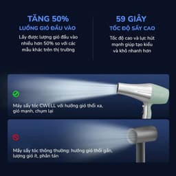 Thumbnail Máy sấy tóc ENZO công suất lớn, 2 chiều nóng lạnh, công nghệ ion âm giúp tóc bóng mượt, BH 5 Năm 3