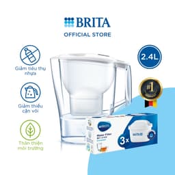 Thumbnail Combo bình lọc nước BRITA Aluna White +  Hộp 3 lõi lọc BRITA Maxtra 3