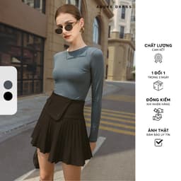 Thumbnail 412SK1058- Chân váy mini xoè dập ly dạ mỏng 2 màu ADORE DRESS 1