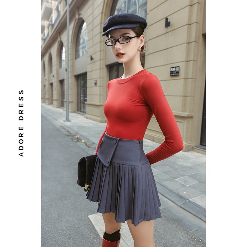 Ảnh 412SK1058- Chân váy mini xoè dập ly dạ mỏng 2 màu ADORE DRESS 4