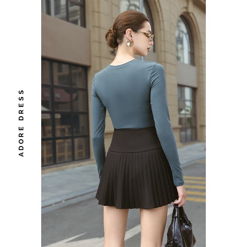 Ảnh 412SK1058- Chân váy mini xoè dập ly dạ mỏng 2 màu ADORE DRESS 3