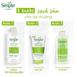 Thumbnail Combo Simple Cho Da Nhạy Cảm - Nước Tẩy Trang (NTT), Sữa Rửa Mặt (SRM), Toner, Kem Dưỡng (KD) 1