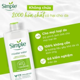 Thumbnail Combo Simple Cho Da Nhạy Cảm - Nước Tẩy Trang (NTT), Sữa Rửa Mặt (SRM), Toner, Kem Dưỡng (KD) 4