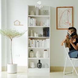 Thumbnail Kệ sách 6 tầng màu trắng FEGO gỗ MDF chống ẩm phủ Melamine cao cấp 1