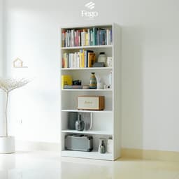 Thumbnail Kệ sách 6 tầng màu trắng FEGO gỗ MDF chống ẩm phủ Melamine cao cấp 2