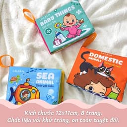 Thumbnail Sách Vải Cho Bé Sơ Sinh Lalababy, An Toàn Tuyệt Đối Cho Bé, Kích Thước 12x11cm, 8 Mặt Sột Soạt 3