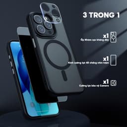 Thumbnail 𝗖𝗢𝗠𝗕𝗢 - Ốp LIKGUS Nhám Sạc Không Dây, Chống Sốc, Chống Vân Tay + Kính Cường Lực Chống Nhìn Trộm + Bảo Vệ Camera 1
