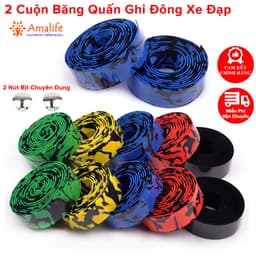 Thumbnail Bộ 2 Dây Cuộn Băng Quấn Ghi Đông Xe Đạp Thể Thao Fixed Gear Single Speed Kèm 2 Nút Bịt Chuyên Dụng Chính Hãng Amalife 1