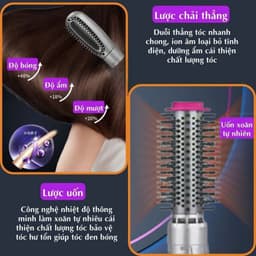 Thumbnail Lược điện tạo kiểu tóc ENZO 4133, 4144 lược chải tóc ion âm 6 trong 1, Bảo Hành 5 Năm 2