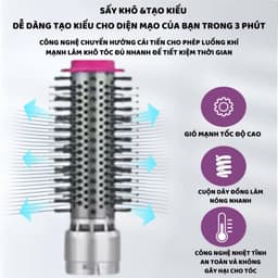 Thumbnail Lược điện tạo kiểu tóc ENZO 4133, 4144 lược chải tóc ion âm 6 trong 1, Bảo Hành 5 Năm 3