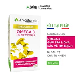 Thumbnail Viên Uống Dầu Cá Omega 3 Arkopharma Hỗ Trợ Tim Mạch, Tăng Cường Trí Não, Sáng Mắt - 180 Viên 2