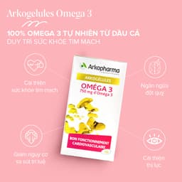 Thumbnail Viên Uống Dầu Cá Omega 3 Arkopharma Hỗ Trợ Tim Mạch, Tăng Cường Trí Não, Sáng Mắt - 180 Viên 3
