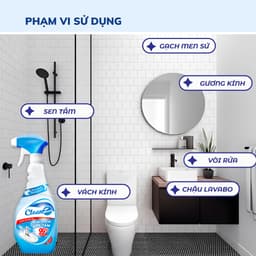Thumbnail Xịt Sạch Nhà Tắm Đa Năng CLEANZ Vệ Sinh Nhà Tắm Chống Ăn Mòn Inox Vệ Sinh Vòi Rửa,Vòi Sen,Vách Kính 3
