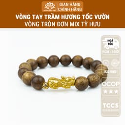 Thumbnail Vòng tay trầm hương mix Tỳ Hưu trầm tóc vườn Xưởng Mộc Việt mang lại may mắn bình an tài lộc 1