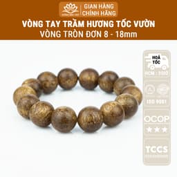 Thumbnail Vòng tay trầm hương Tròn đơn Tóc vườn Xưởng Mộc Việt size 8/10/12/14/16/18mm mang bình an may mắn 1