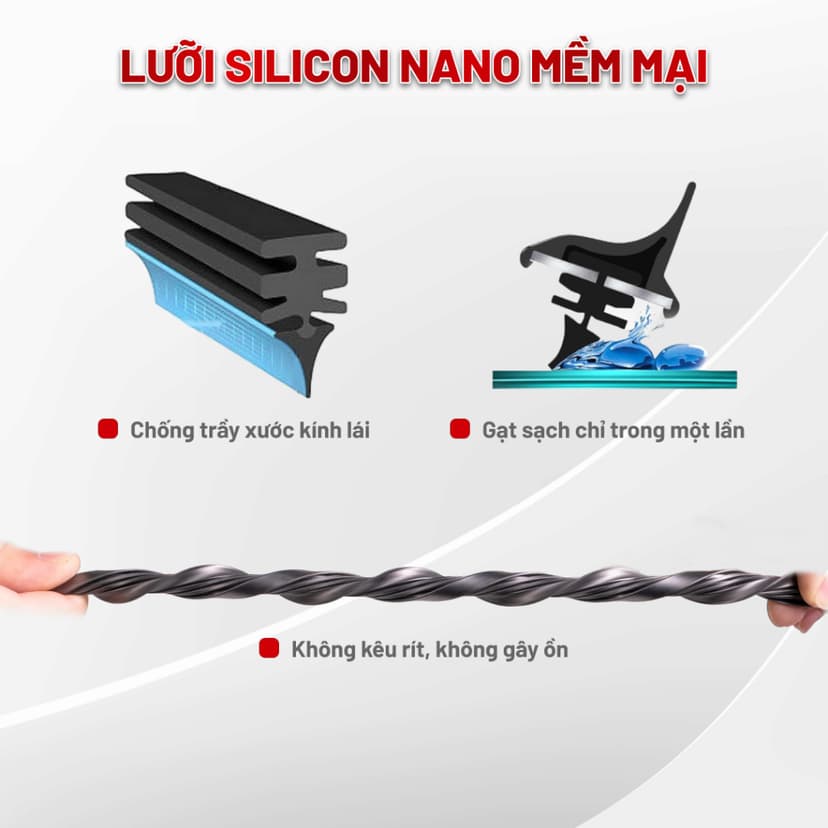 Ảnh Cặp gạt mưa ô tô xe MERCEDES-BENZ - Gạt mưa ô tô Silicon phủ nano chống nước Medicar 4