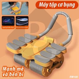 Thumbnail Tặng tấm lót [RW100-RW099] - Dụng cụ tập bụng 4 bánh ,Con lăn cao cấp đa năng  hỗ trợ thon gọn 2
