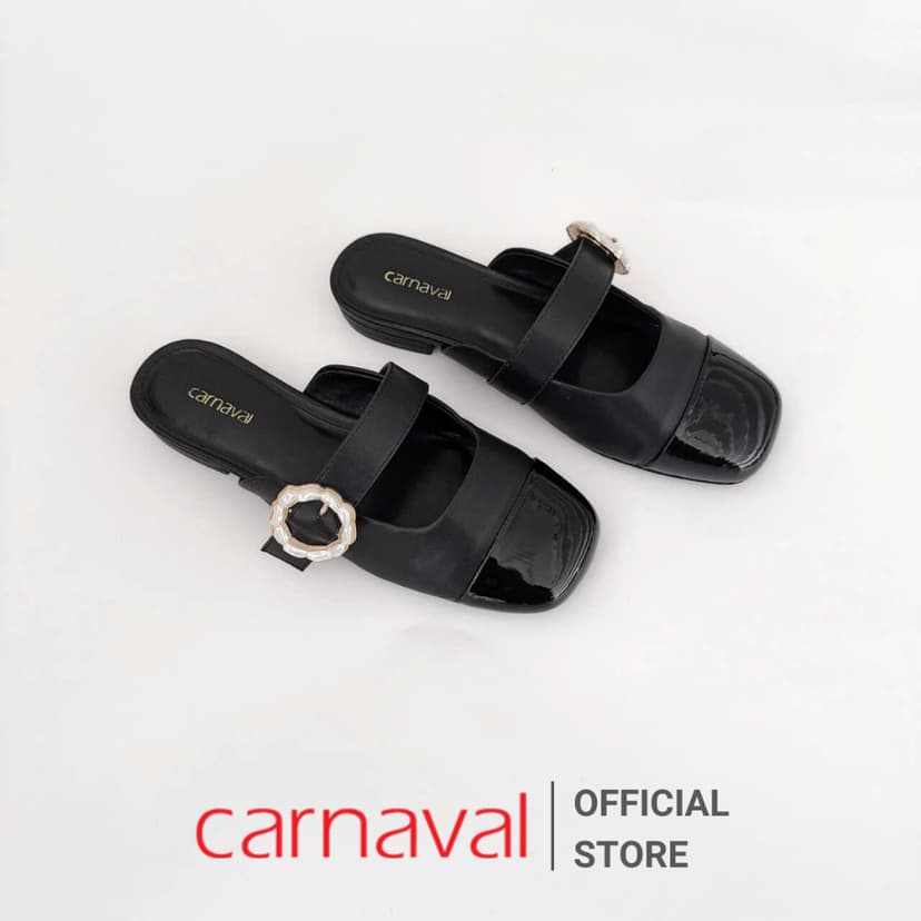 Ảnh Dép Sục Nữ Carnaval Thiết Kế Quai Ngang Đính Hoa Siêu Xinh Kết Hợp Hai Màu - VS100 4