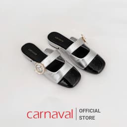 Thumbnail Dép Sục Nữ Carnaval Thiết Kế Quai Ngang Đính Hoa Siêu Xinh Kết Hợp Hai Màu - VS100 2
