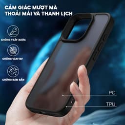 Thumbnail 𝗖𝗢𝗠𝗕𝗢 - Ốp LIKGUS Nhám Chống Vân Tay, Chống Sốc 2M + Kính Cường Lực Trong Suốt + Cường Lực Bảo Vệ Camera 1