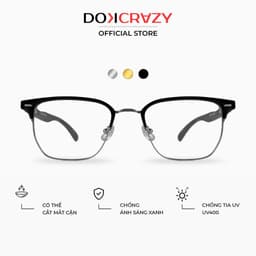 Thumbnail Gọng kính kim loại DOKCRAZY BOLD Cao Cấp, Nam Nữ, Basic, Chống ánh sáng xanh tia UV400,Gọng Bọc Nhựa 1