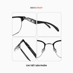 Thumbnail Gọng kính kim loại DOKCRAZY BOLD Cao Cấp, Nam Nữ, Basic, Chống ánh sáng xanh tia UV400,Gọng Bọc Nhựa 3