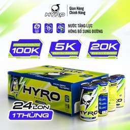 Thumbnail Thùng 24 lon nước tăng lực Hyro không bổ sung đường 3