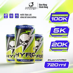 Thumbnail 3 lon nước tăng lực Hyro không bổ sung đường tăng 3