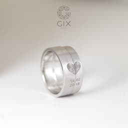 Thumbnail Nhẫn cưới Bạc mạ vàng 18K khắc vân tay thiết kế đơn giản khắc tên Gix Jewel 3