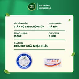 Thumbnail COMBO 5 Cuộn Giấy Vệ Sinh Cuộn Lớn Hà Nội Cao Cấp 3 Lớp Mềm Dai 100% Gỗ Nguyên Sinh Không Bụi Vụn 700G 1