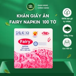 Thumbnail Khăn Giấy Ăn Fairy Napkin Khổ 320 x 320mm Chất Liệu Mềm Mịn Dễ Thấm Hút An Toàn Tiện Lợi 100 Tờ 2