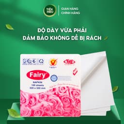 Thumbnail Khăn Giấy Ăn Fairy Napkin Khổ 320 x 320mm Chất Liệu Mềm Mịn Dễ Thấm Hút An Toàn Tiện Lợi 100 Tờ 1