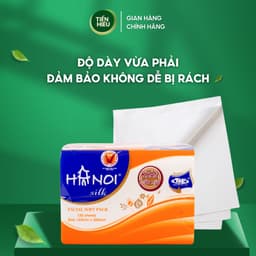 Thumbnail Giấy Ăn Rút Hà Nội Silk 150 Tờ x 3 Lớp Chất Liệu 100% Gỗ Tự Nhiên Mềm Mại Bền Dai An Toàn Cho Bé 2