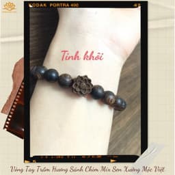 Thumbnail Vòng tay trầm hương hạt tròn mix hoa sen trầm Sánh Chìm mang bình an may mắn - Xưởng Mộc Việt 3