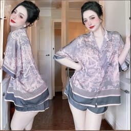 Thumbnail Bộ Đồ Ngủ Pijama Form Cánh Dơi Lụa Latin Có Túi Áo Cao Cấp P15 1
