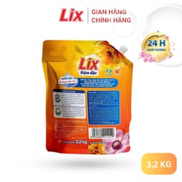 Thumbnail Nước giặt Lix đậm đặc hương nước hoa túi 3.2Kg sạch thơm như mới khử mùi nấm mốc NGH47 nước giặt bảo vệ da tay 2
