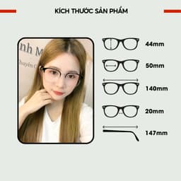 Thumbnail Gọng kính cận nam nữ LANI kim loại nửa viền thời trang 23043 lắp mắt cận có độ theo yêu cầu 1