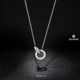 Thumbnail Dây chuyền nữ titan Eleanor Accessories vòng tròn đôi khắc số la mã phụ kiện trang sức vòng cổ 8713 3
