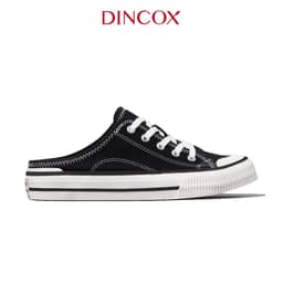 Thumbnail Giày Sục Đạp Gót Mules Vải Sneaker Unisex Tăng Chiều Cao 4cm DINCOX E10 Black 2