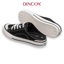Thumbnail Giày Sục Đạp Gót Mules Vải Sneaker Unisex Tăng Chiều Cao 4cm DINCOX E10 Black 3