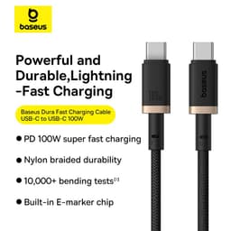 Thumbnail Cáp Sạc Nhanh Baseus Dura Series Fast Charging Cable Type-C to Type-C 100W 3