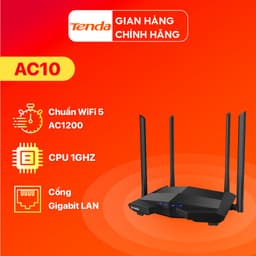 Thumbnail Bộ Phát Wifi Tenda AC10 Băng Tần Kép Chuẩn AC 1200Mbps - Hàng Chính Hãng 1