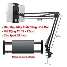 Thumbnail Giá Đỡ Ipad Điện Thoại, Máy Tính Bảng 12 - 25cm (14,6inch) Kẹp Đầu Giường Cạnh Bàn Thép Xoay 360 Độ Chính Hãng Amalife 2