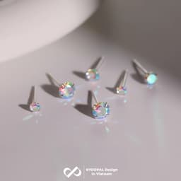 Thumbnail Khuyên tai bạc nữ KYDOPAL bông tai nụ đá nhiều size màu sắc cá tính trang sức bạc 925 cao cấp - PAL9B9K9 2